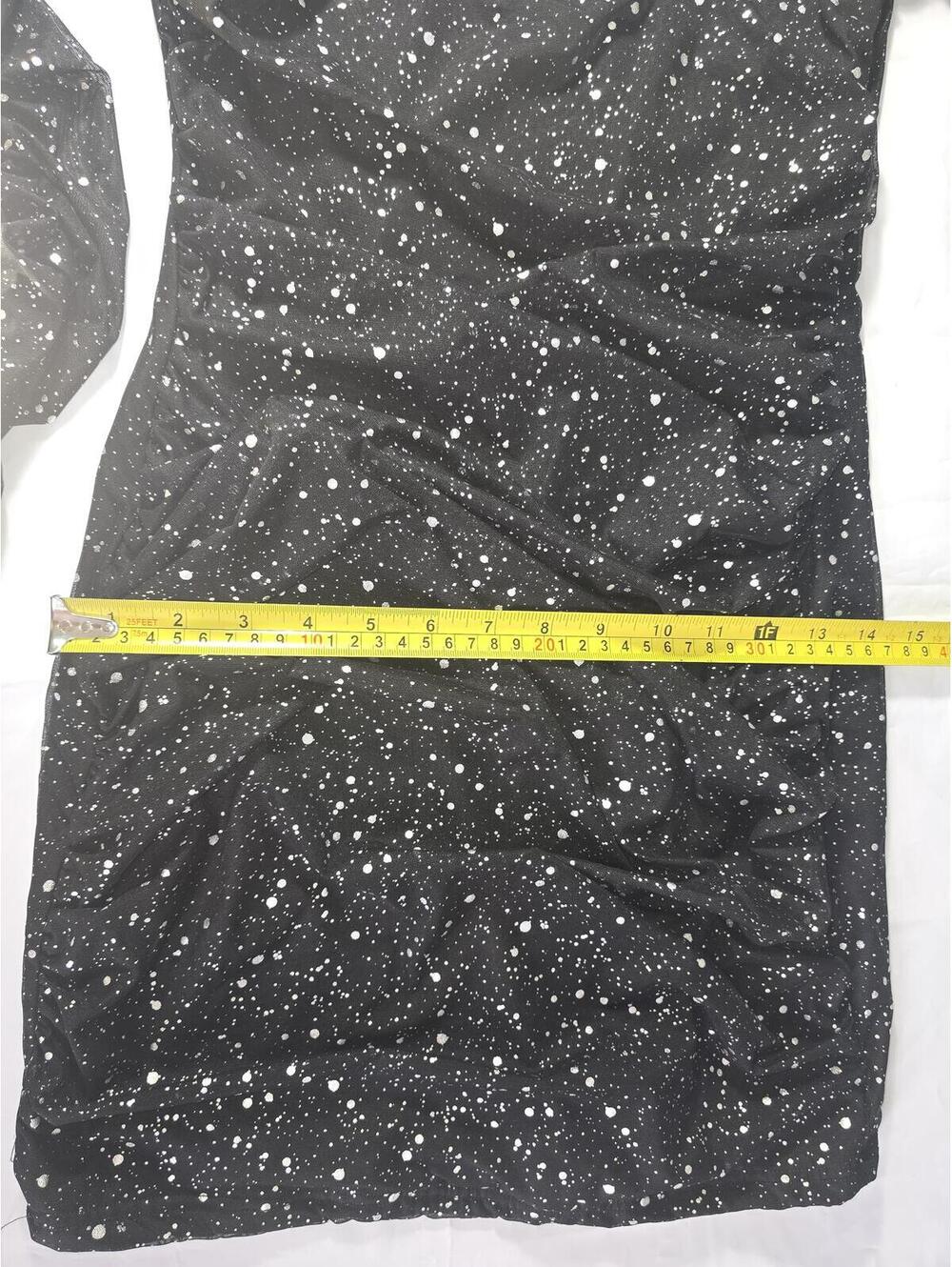 Mxrag Women's Black Sparkle Long Sleeve Bodycon Mini Dress,chic,ellegant Size S - Picture 6 of 16